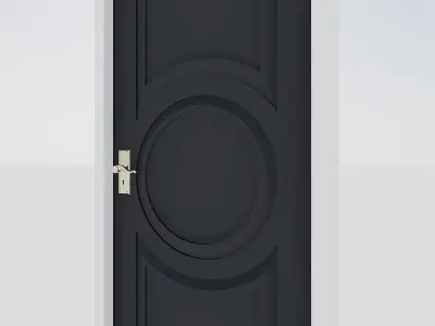 Black Carved Door Free 3D model