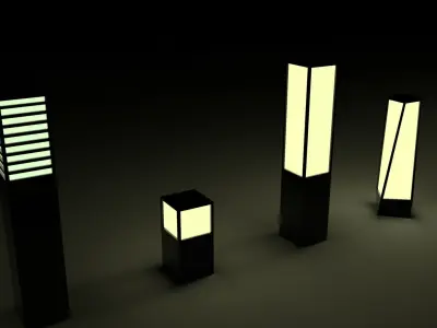Garden Light Pack  Low-poly 3D model