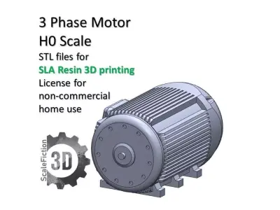 3-Phase Electric Motor H0 Scale - High-Detail SLA STL Model 3D print model