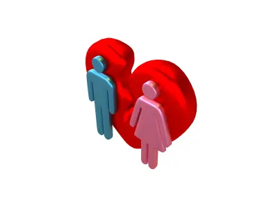 Divorce Symbol v1 010 Low-poly 3D model