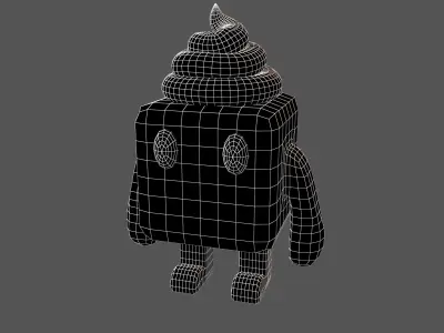 Cube Character 00005 PuPuMan Low-poly 3D model