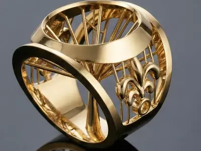 Architectural Openwork Ring Editable 3D Jewelry Model 3D print model