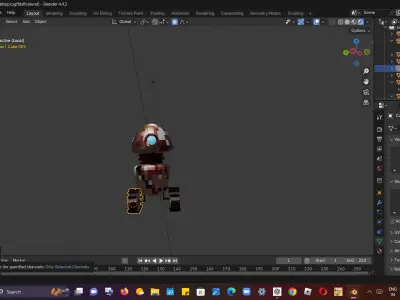 STYLISHED AND DETAILED SCI FY SPACE R0BOT ANIMATED   GAME READY Low-poly 3D model