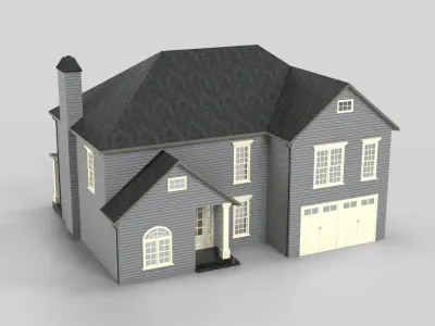 British House Design 12T2  Low-poly 3D model