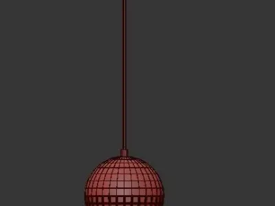 LYSET gold pendant light with glass ball in middle 3D model