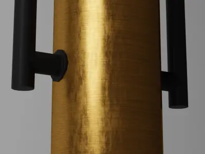 Golden brushed ceiling lamp Low-poly 3D model