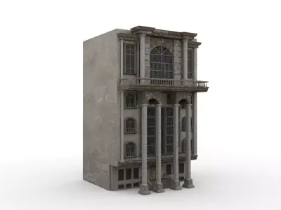 Detailed Ruined House 3D model