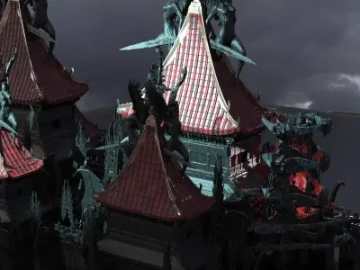 Lord Oda Nobunaga dragon temple 6 3D model