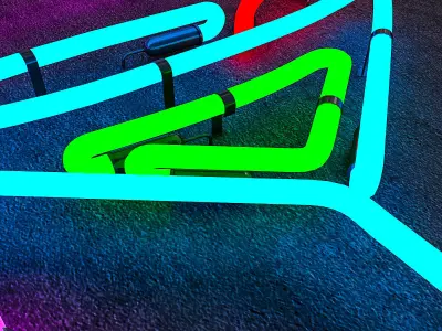 Guitar and Goblet Neon Sign Low-poly 3D model