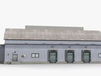 Factory x13 Low-poly 3D model