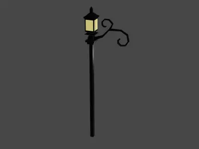 Gothic Style Lamppost Low-poly 3D model