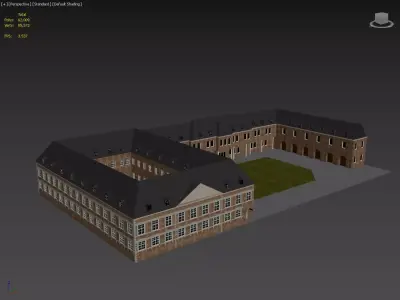 Rathaus Abtei Low-poly 3D model