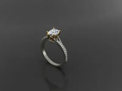Women Band with Central Groove and Polished Smooth Finish 3D print model