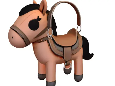Bags horses and easter Low-poly 3D model