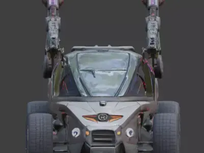 Cyberpunk Industrial Delivery Vehicle 3D Model Low-poly 3D model