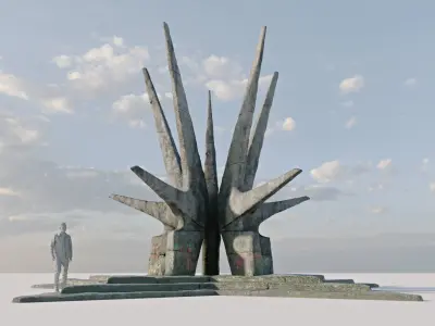 Brutalist Monument 3D model