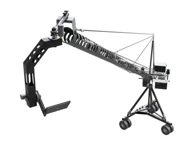 Cinema Crane Camera Silver 3D model