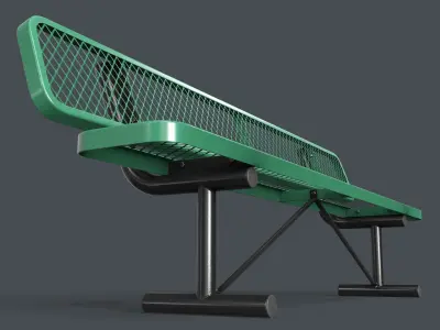 Metal Modern Bench 18 PBR Game Ready Low-poly 3D model