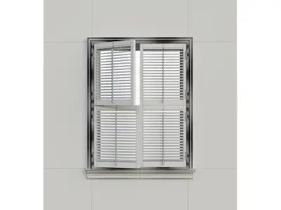 Shutters 5 wooden window with 3D model