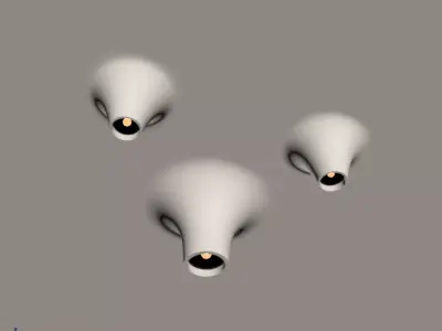 Minimalist Conical Ceiling Light Set 3D model