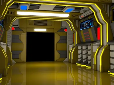 Sci Fi Corridor 3D model 106