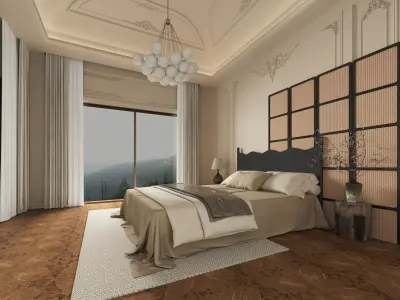 French Style Bedroom 3D Model 3D model