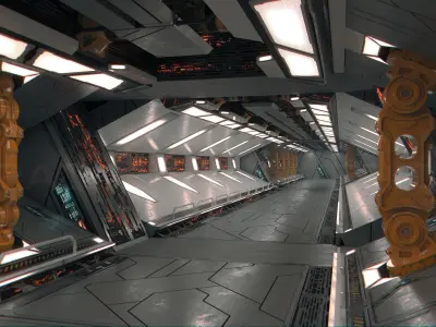 SpaceShip Interior 01 Low-poly 3D model