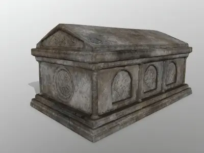 tomb 1 gravestone Low-poly 3D model