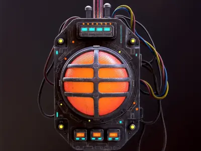 Sci Fi Signal Light Low-poly 3D model