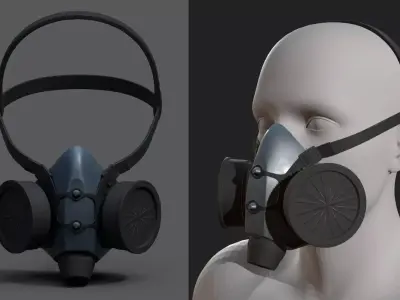 Gas mask helmet scifi futuristic military combat  Low-poly 3D model