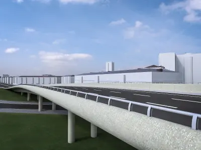 Urban Area 01  Low-poly 3D model
