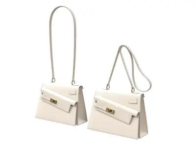 Hermes Kelly Sellier en Desordre White Low-poly 3D model