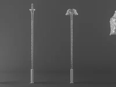 Photorealistic water spray fountain 3D model