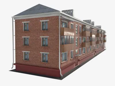 3-storey residential building 3D Model Pack