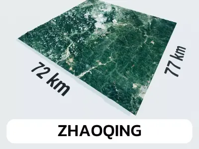 Zhaoqing China City Landscape 3D Model 3D model