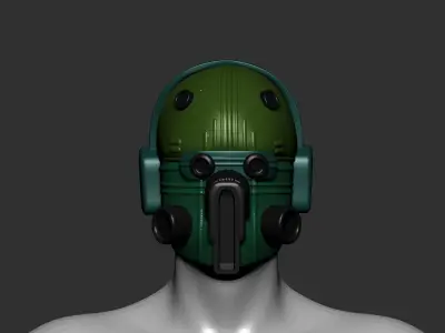 helmet high poly sculpt 3d printable  3D model 119
