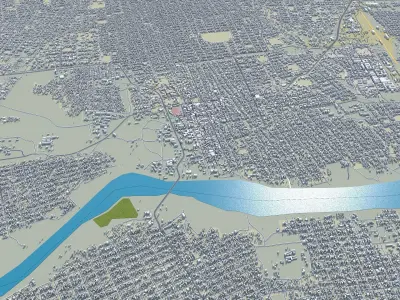 Nyala Sudan 25km AI Low-poly 3D model