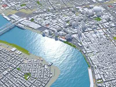 New Orleans Downtown Louisiana USA Low-poly 3D model