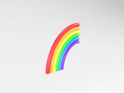 Rainbow v1 002 Low-poly 3D model