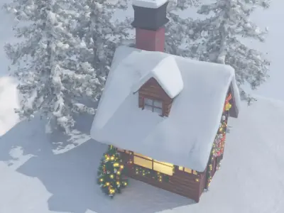 Christmas-illuminated house 3D model