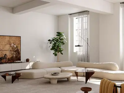 Interior scene living room 3D model