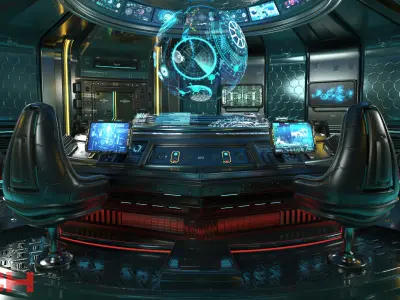 Sci Fi Interior Station 3D model