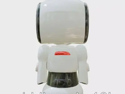 Stylish Neon Indicator Toy Robot Assistant Low-poly 3D model