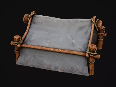Stylized Tent Game Ready Model Low-poly 3D model