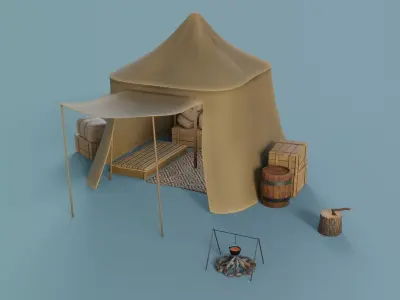Camp Tier 3 Low-poly 3D model