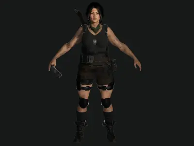 AAA 3D REALISTIC FEMALE CHARACTER -ASIAN SURVIVOR APOCALYPTIC 6 Low-poly 3D model