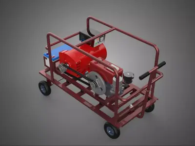SMALL SCALE POWER PLANT MOBILE GENERATOR CART SET GENSET DIESEL 3D model