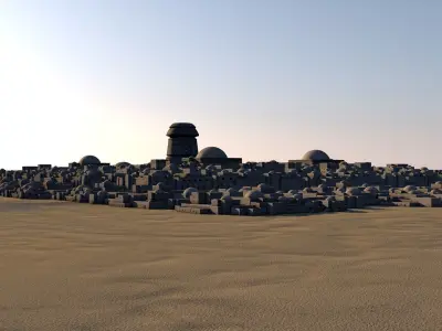 Arab-style city Low-poly 3D model