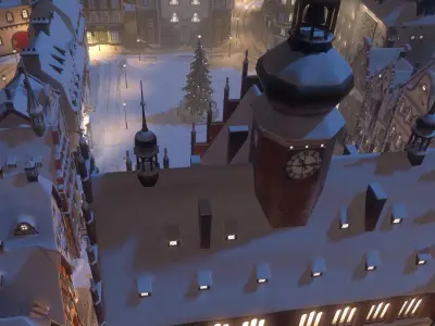 Town Square Christmas 3D model