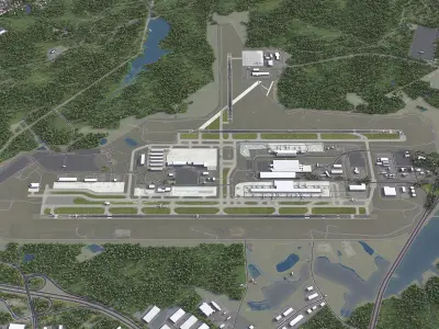 Raleigh Airport Low-poly 3D model